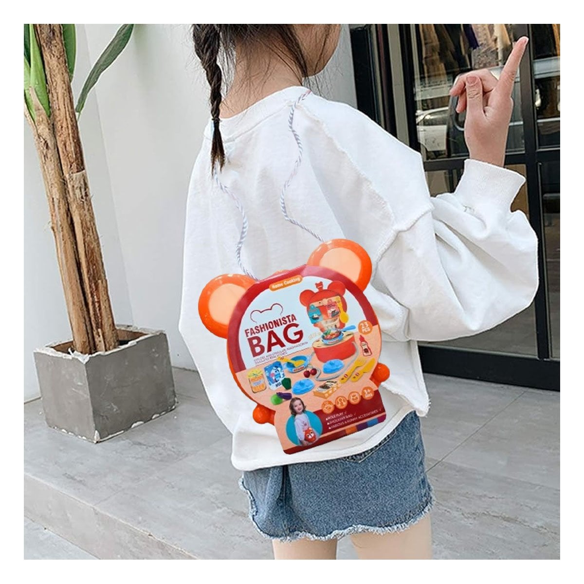 PACK4 LONCHERA INFANTIL OREJITAS COCINA CASERA 23 PZS NARANJA CON ACCESORIOS - 3