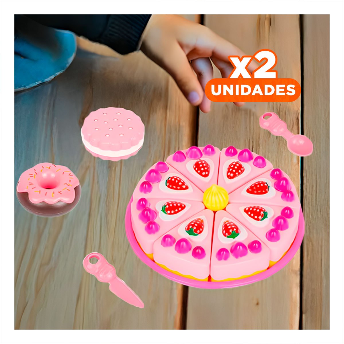 PACK2 SET PARA CORTAR PASTEL EN ROSA Y+REGALO STICKERS - 1