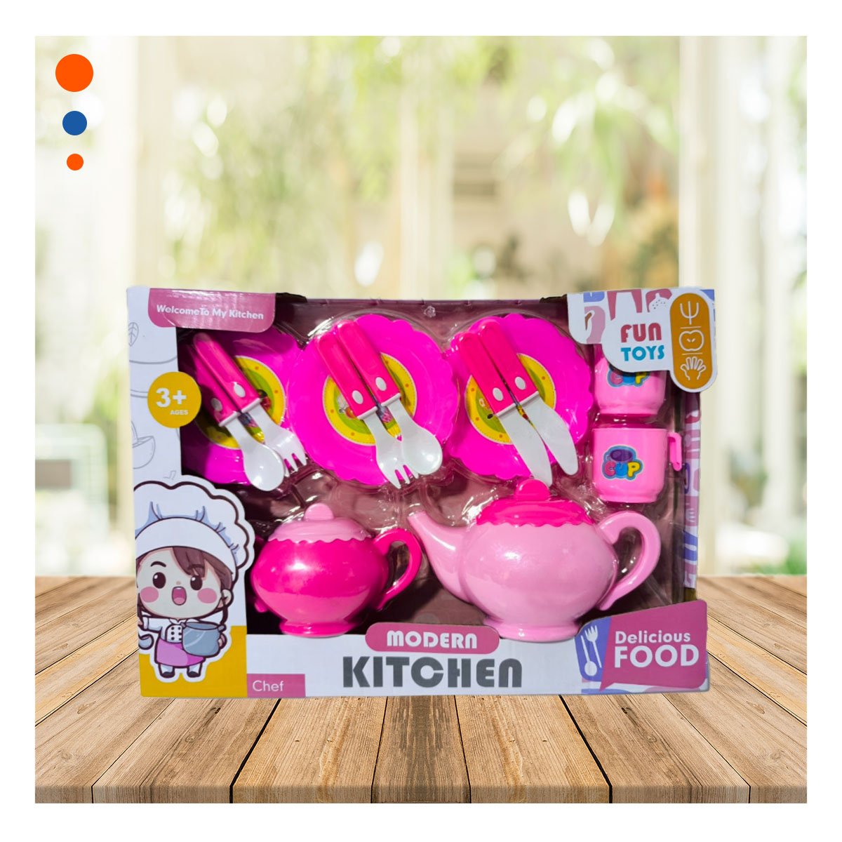 PACK2 KIT DE MENAJE DE COCINA CON TETERAS PLATOS Y CUBIERTOS PARA JUEGO CREATIVO - 2
