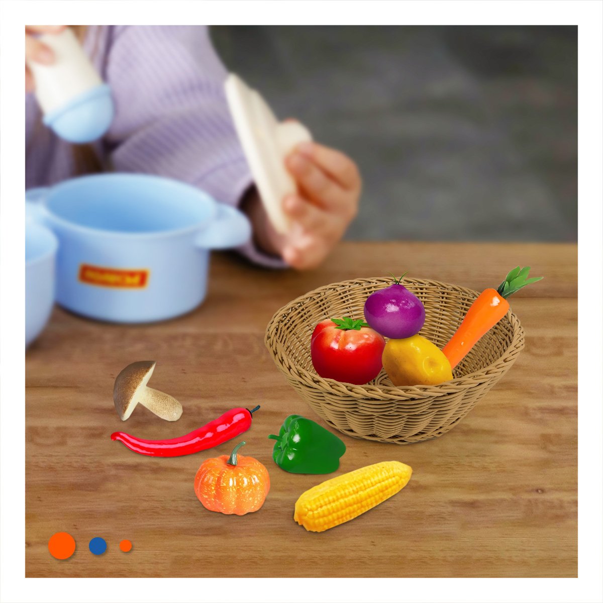 BOLSO DE VERDURAS PARA JUEGO CREATIVO DE COCINA Y ACTIVIDADES EDUCATIVAS YREGALO STICKER - 5