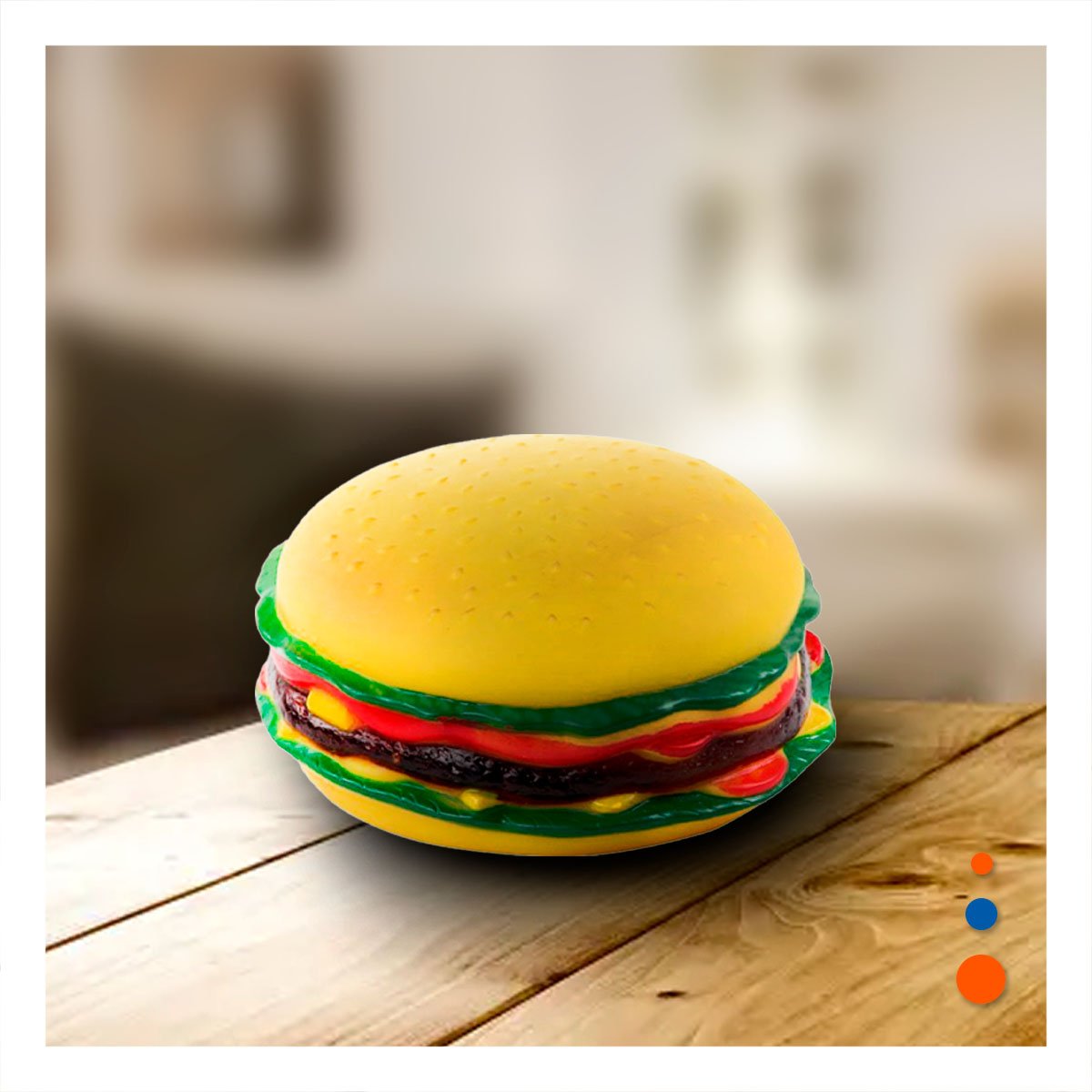 JUGUETE RESISTENTE DE HAMBURGUESA Y+REGALO STICKERS - 3