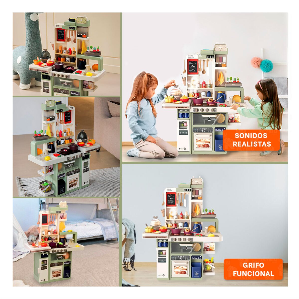 AREA DE COCINA INFANTIL CON ACCESORIOS PARA JUEGO IMAGINATIVO EN CASA Y+LIGAS REGALO - 5
