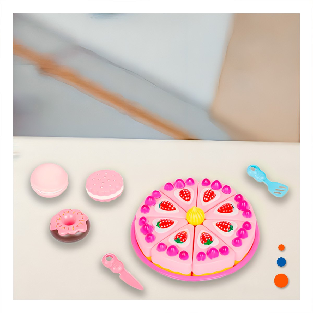 JUGUETE INTERACTIVO PARA CORTAR PASTEL Y+PAPEL DE REGALO - 3