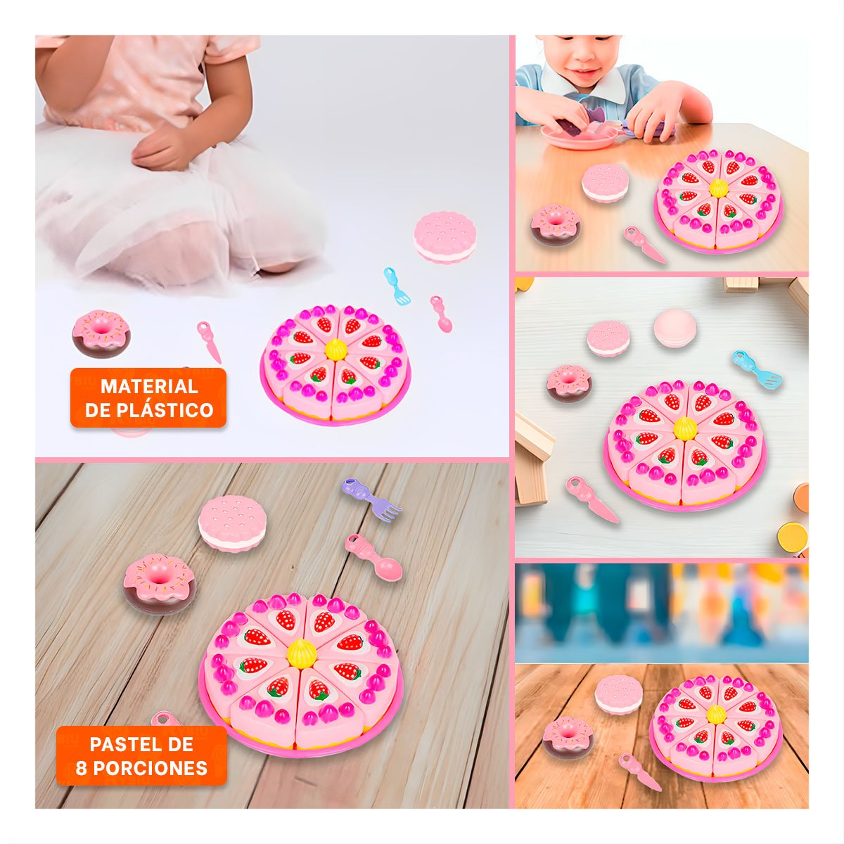 JUGUETE INTERACTIVO PARA CORTAR PASTEL Y+PAPEL DE REGALO - 5