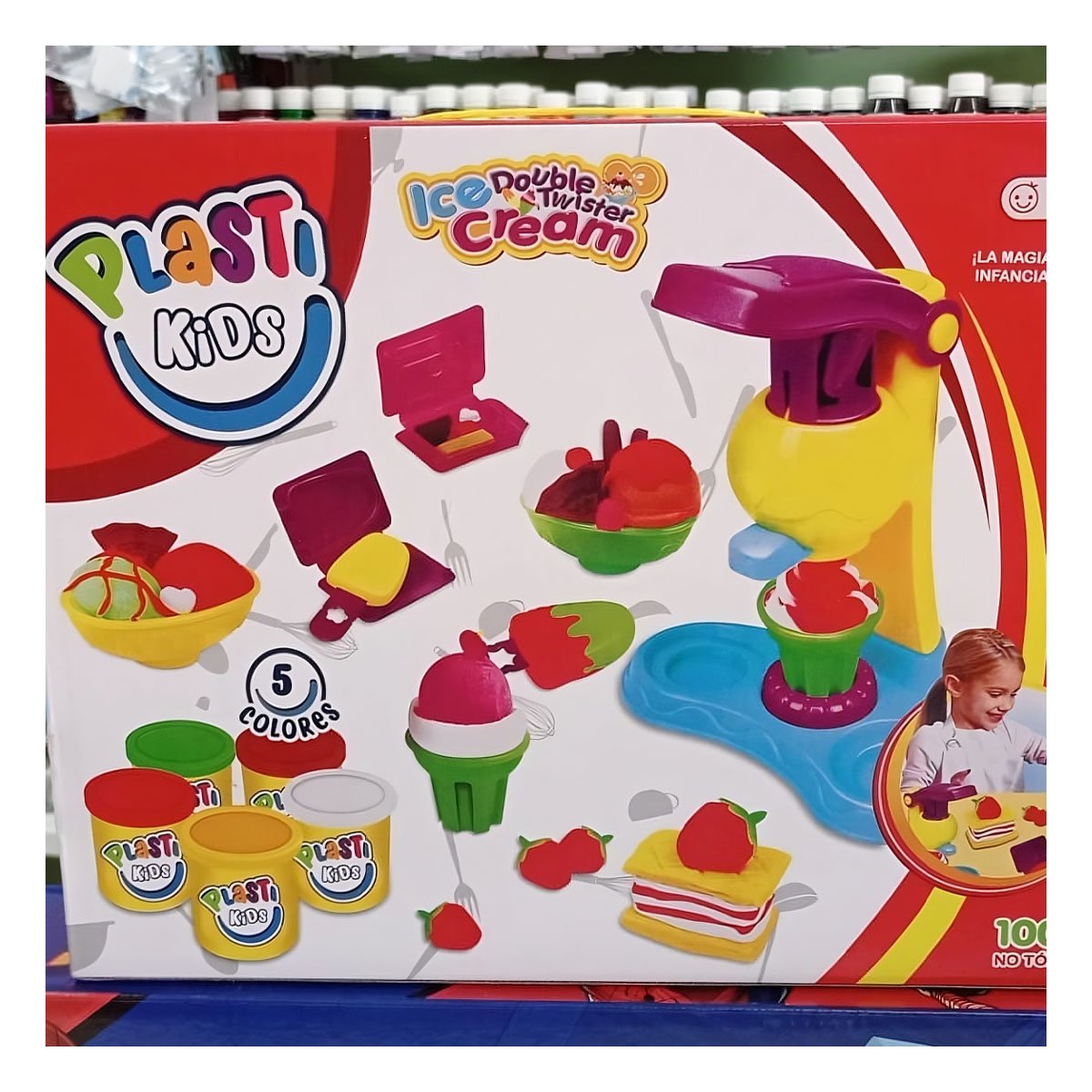 MAQUINA HELADO Y PLASTILINA EN CAJA ROJA Y+PAPEL DE REGALO - 3