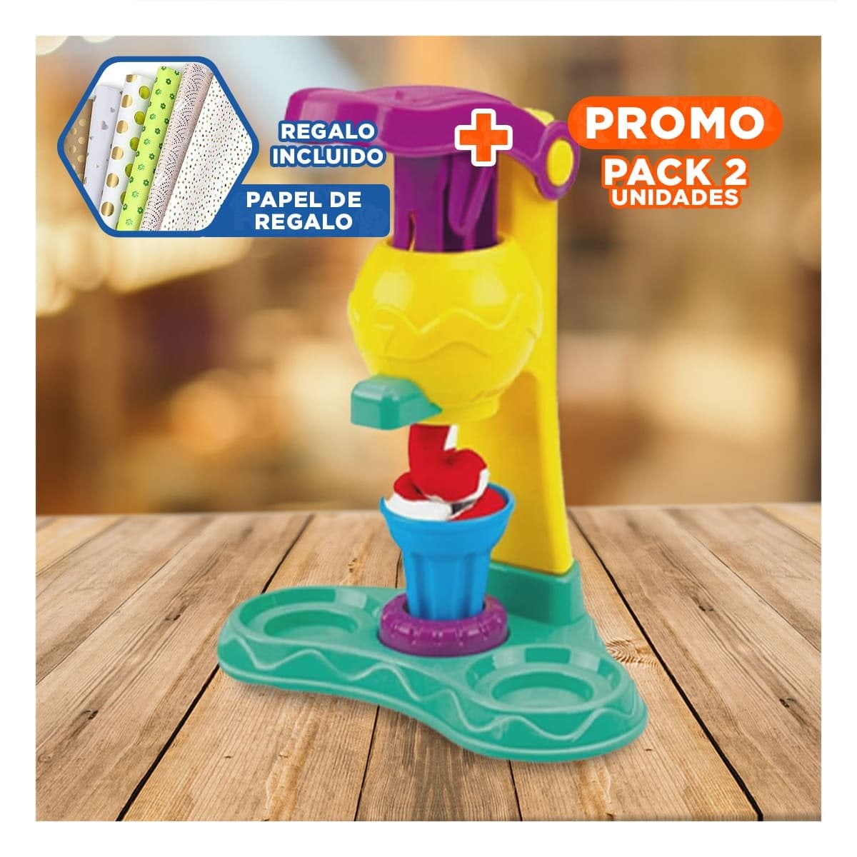 PACK2 MAQUINA HELADO EN CAJA VERDE Y+PAPEL DE REGALO - 1