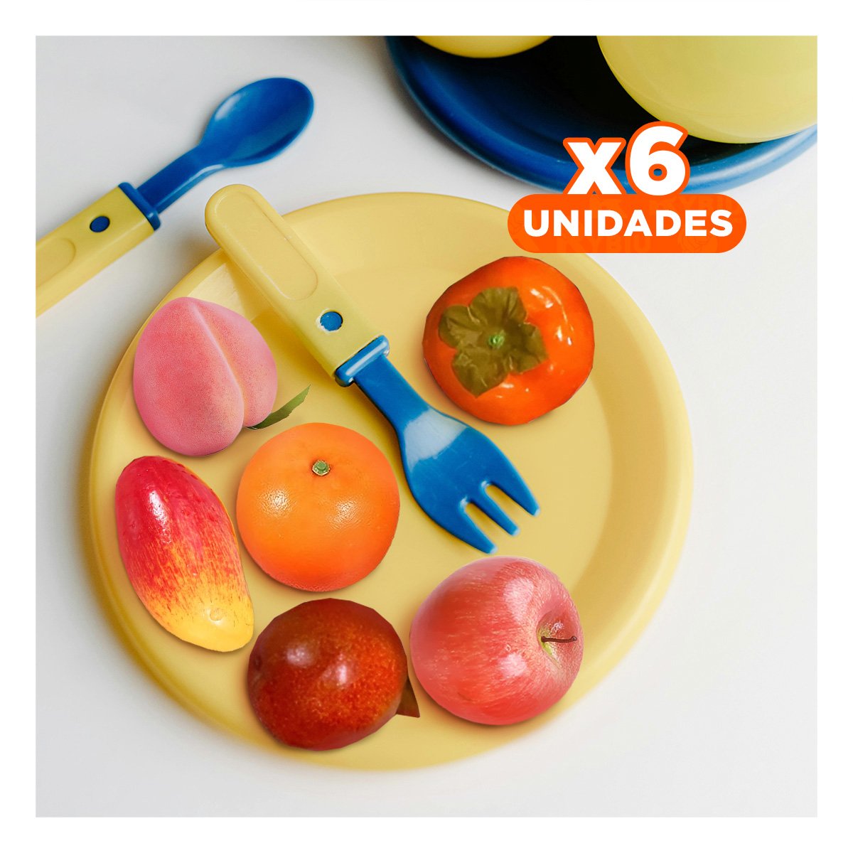PACK6 SET DE FRUTAS MANZANA PLATANO PERA Y+REGALO STICKERS - 1