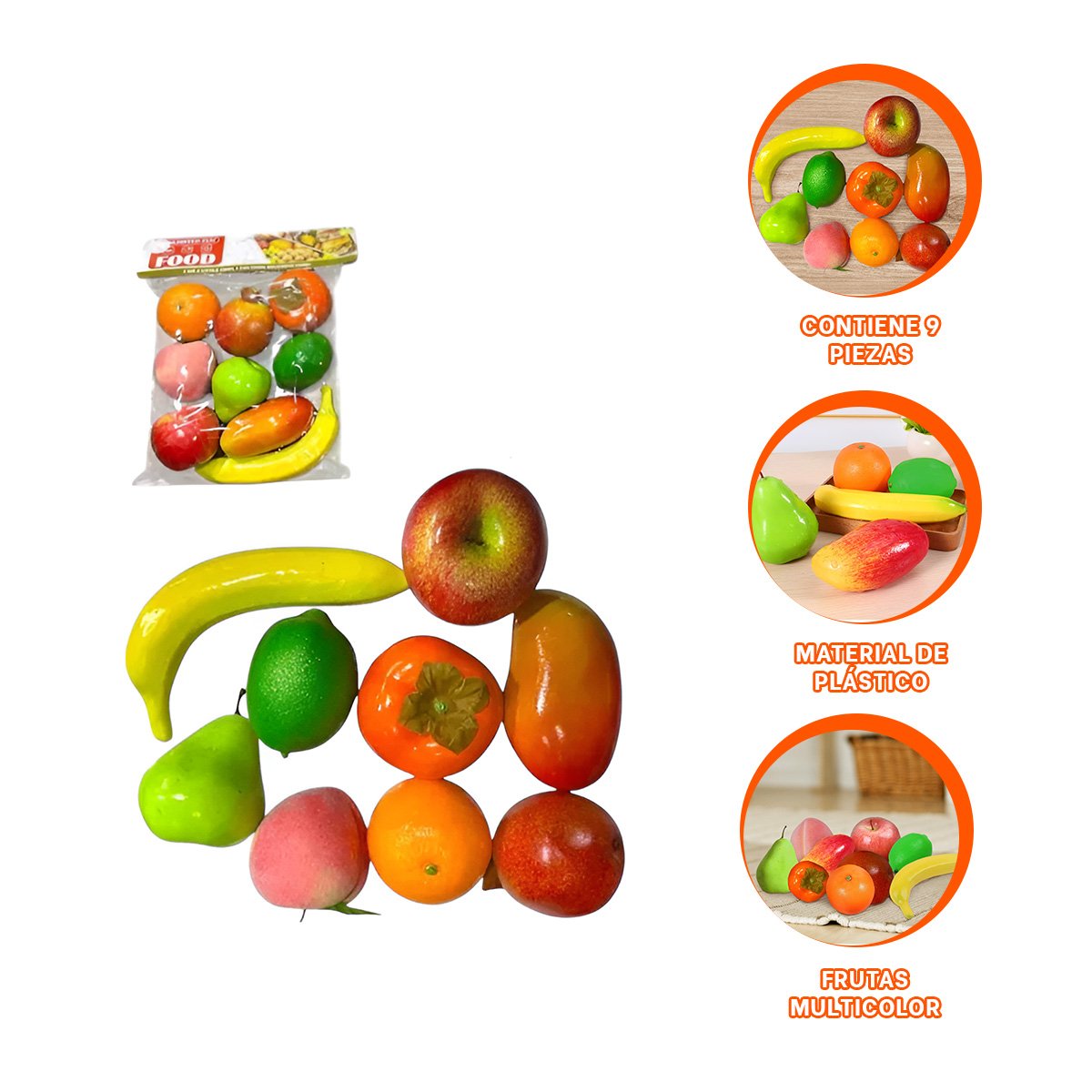 PACK6 SET DE FRUTAS MANZANA PLATANO PERA Y+REGALO STICKERS - 2
