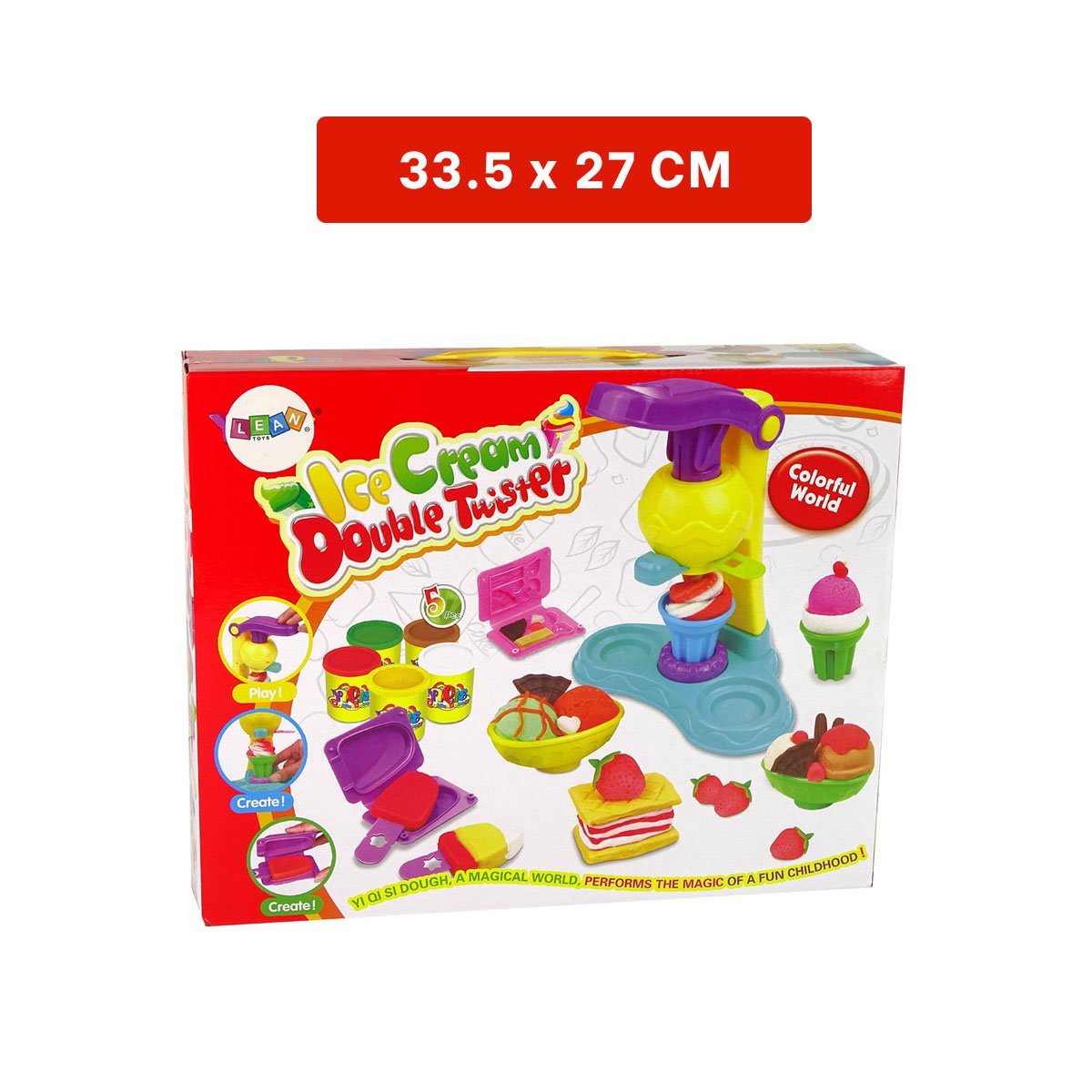 PACK6 JUGUETE PARA HELADERIA EN CAJA ROJA Y+REGALO STICKERS - 4