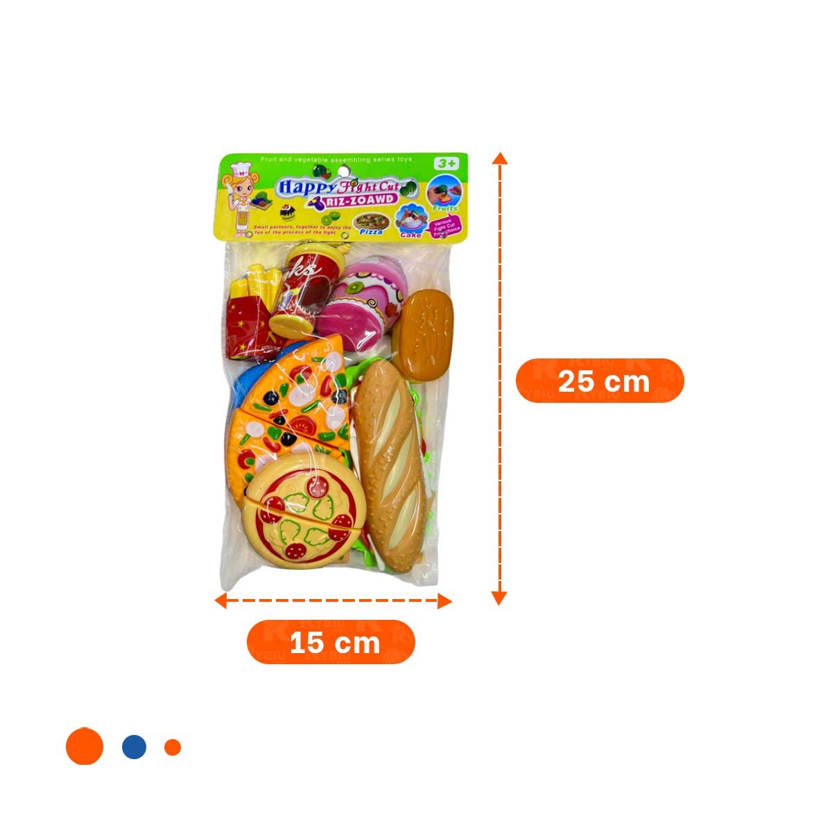 PACK DE PIZZA COMIDA RAPIDA PARA CORTAR CON ACCESORIOS PARA JUEGO DE ROLES - 4