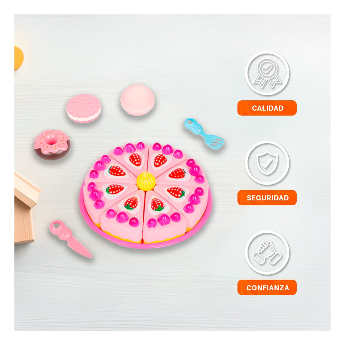 PACK4 SET DE TORTA CON PIEZAS PARA UNIR EN COLOR ROSA - 5