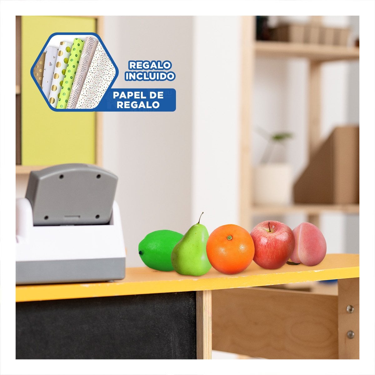 JUGUETE FRUTAS PARA APRENDIZAJE MULTICOLOR Y+PAPEL DE REGALO - 1