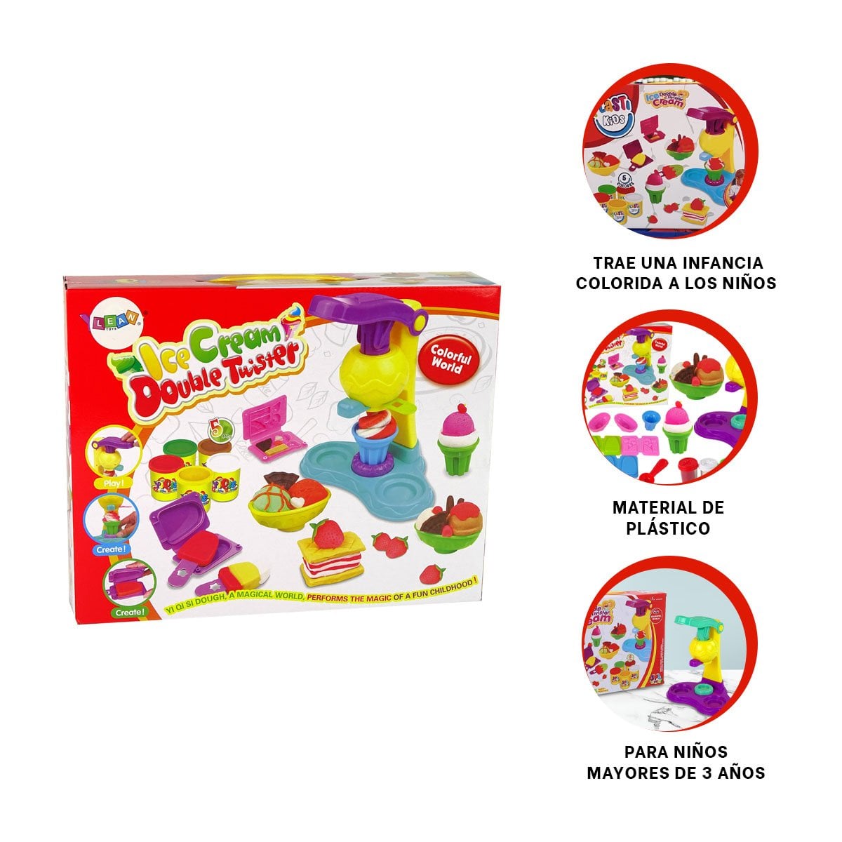 PACK2 MAQUINA PARA CREAR HELADOS DE PLASTILINA EN CAJA ROJA - 2