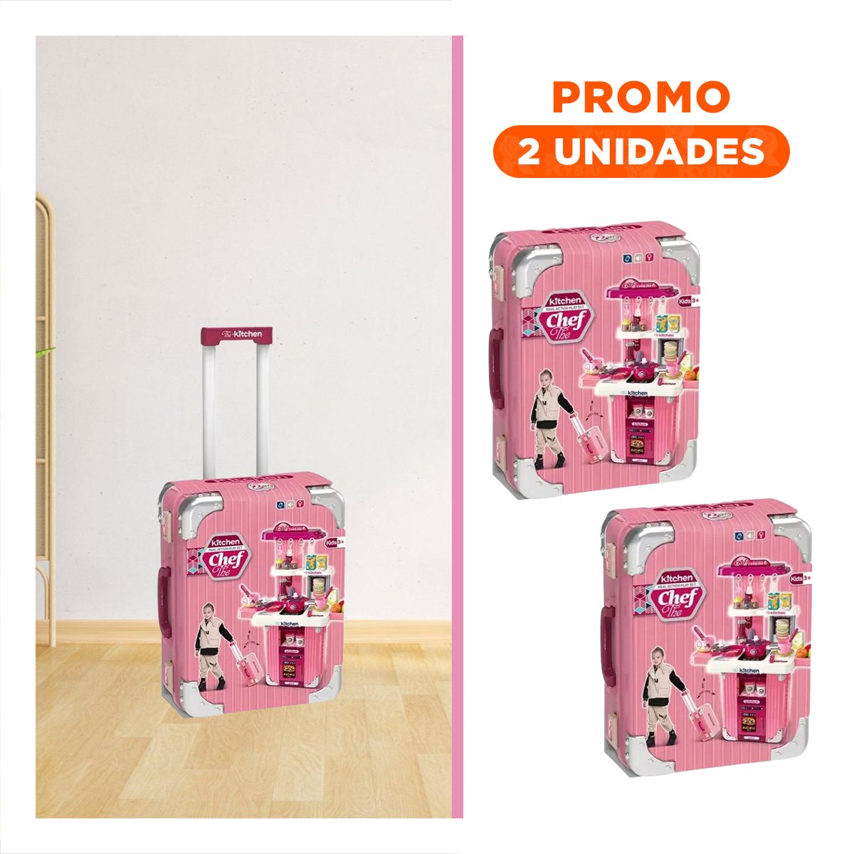 PACK2 PROPUESTA LUDICA DE COCINA CHEF CON MALETA PARA JUEGO EN CASA - 1