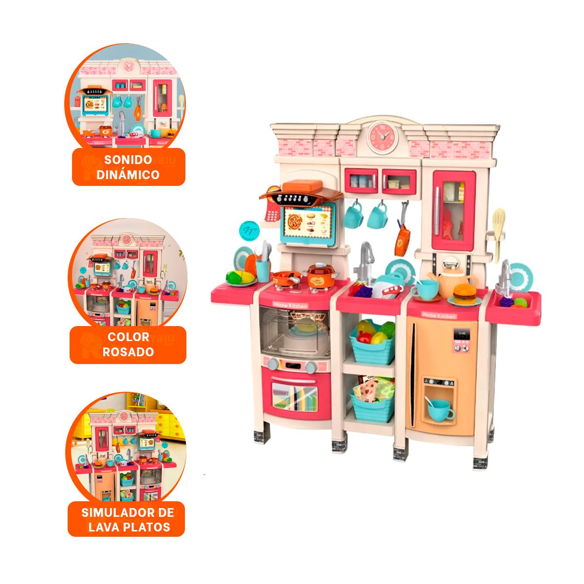 ESPACIO DE COCINA PARA JUEGO INFANTIL CON ACCESORIOS PARA DIVERSION Y+LIGAS REGALO - 3