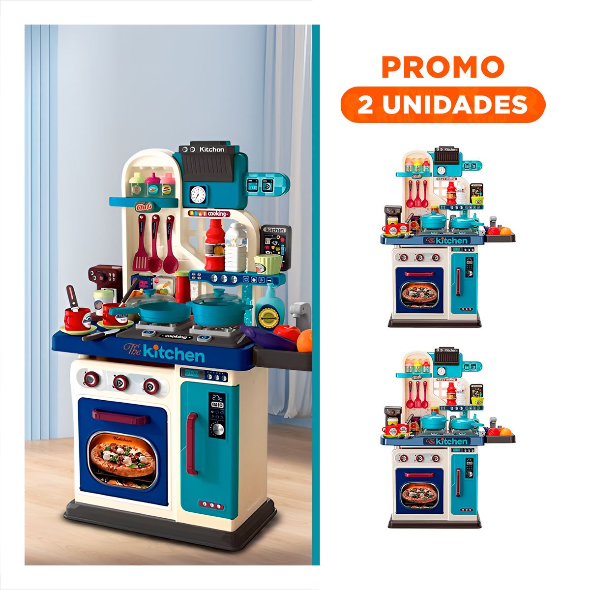 PACK2 CENTRO INFANTIL DE COCINA CON ELEMENTOS PARA JUEGO DE ROL - 1
