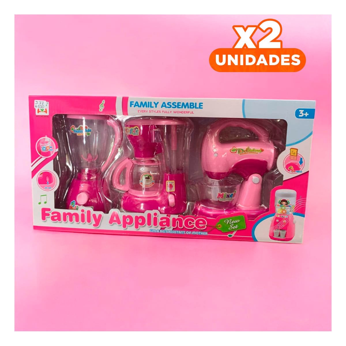 PACK2 JUEGO CREATIVO DE COCINA CON LICUADORA CAFETERA Y BATIDORA YREGALO STICKER - 1