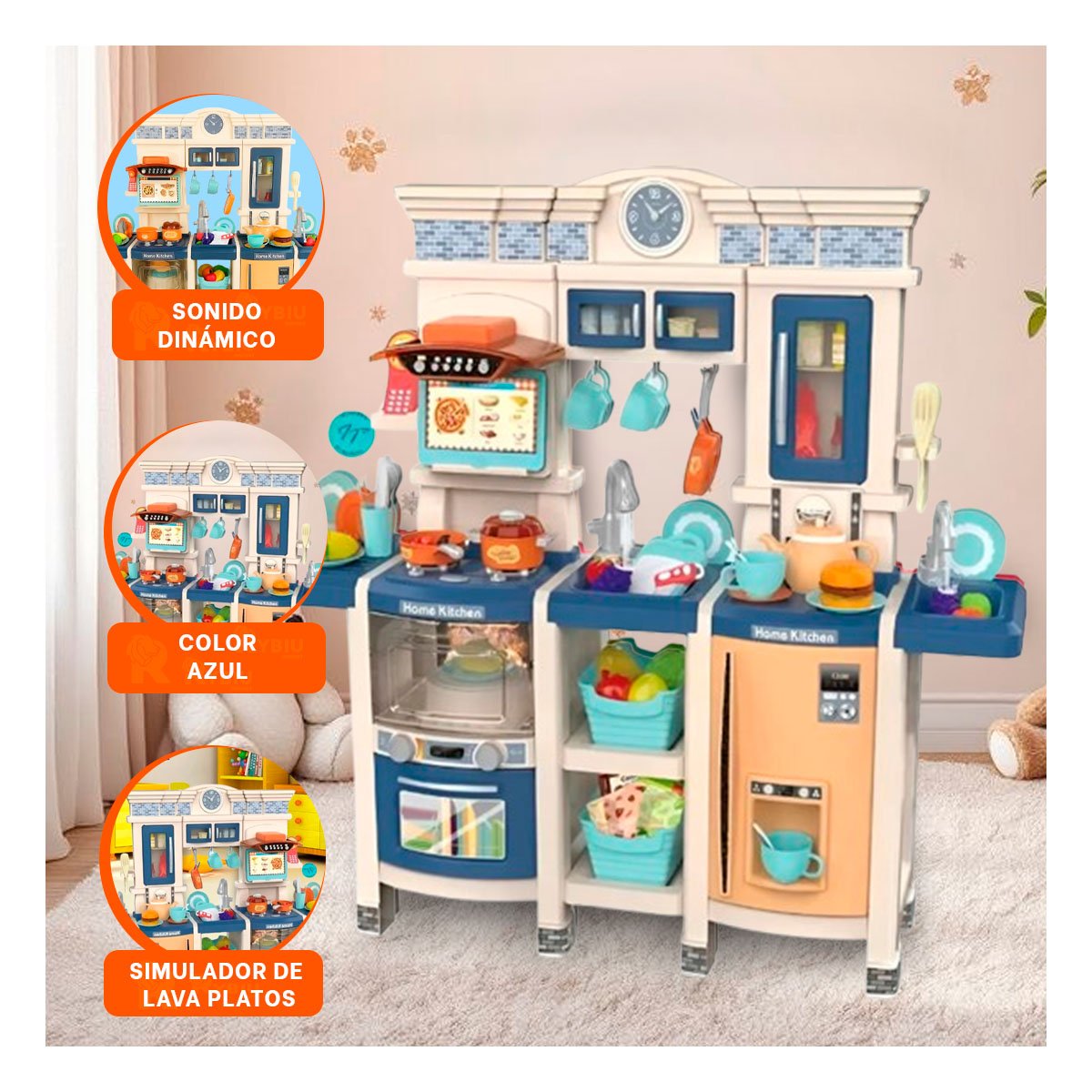ESPACIO DE COCINA INFANTIL CON ACCESORIOS PARA JUEGO DE ROL Y+PAPEL REGALO - 3