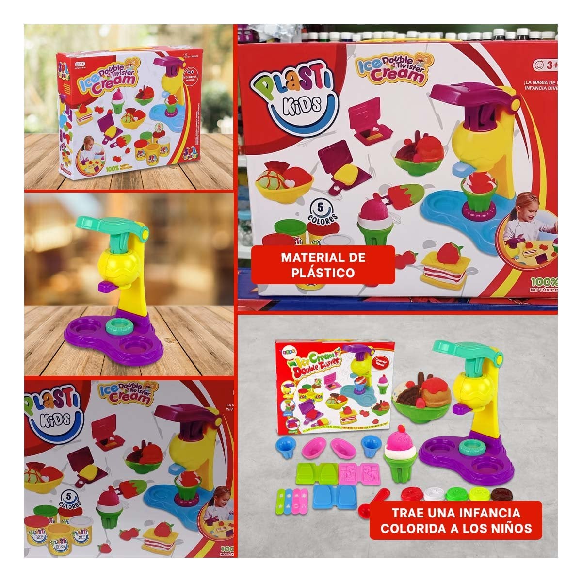 MAQUINA PLASTICO DE HELADO EN CAJA ROJA Y+REGALO STICKERS - 2