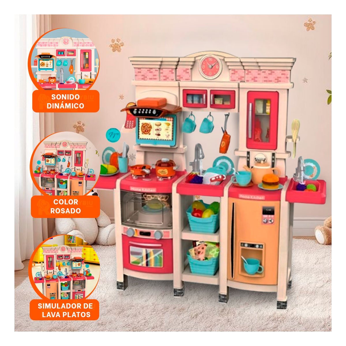 PACK2 CENTRO DE COCINA PARA NINOS CON ACCESORIOS PARA JUEGO DIARIO Y+REGALO STICKER - 5