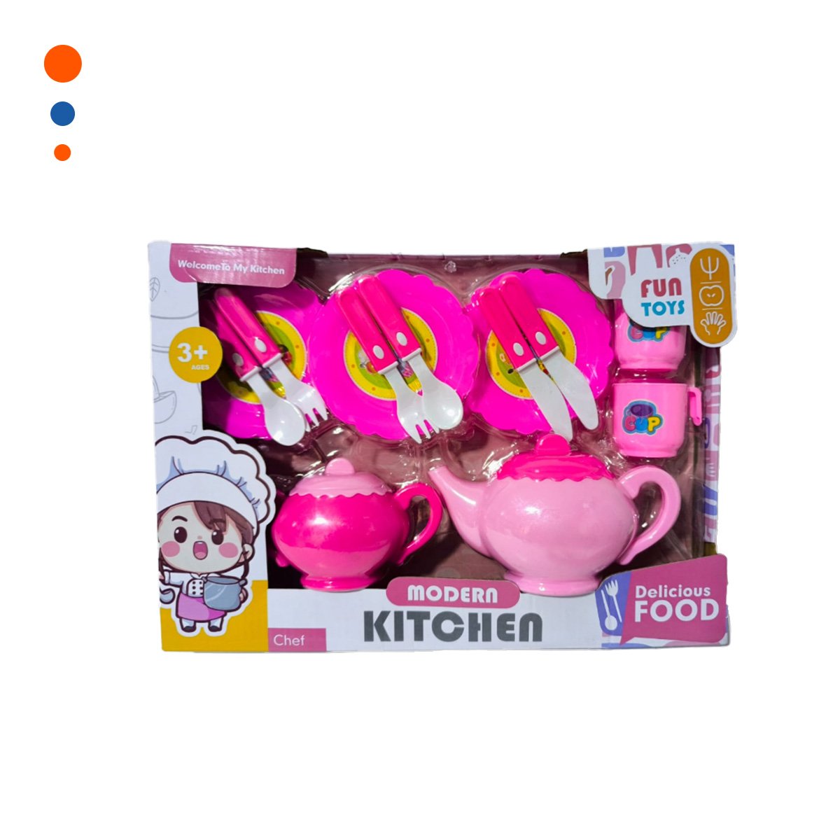 PACK2 PACK DE MENAJE DE COCINA CON TETERAS PLATOS Y CUBIERTOS PARA JUEGO Y+REGALO STICKER - 2