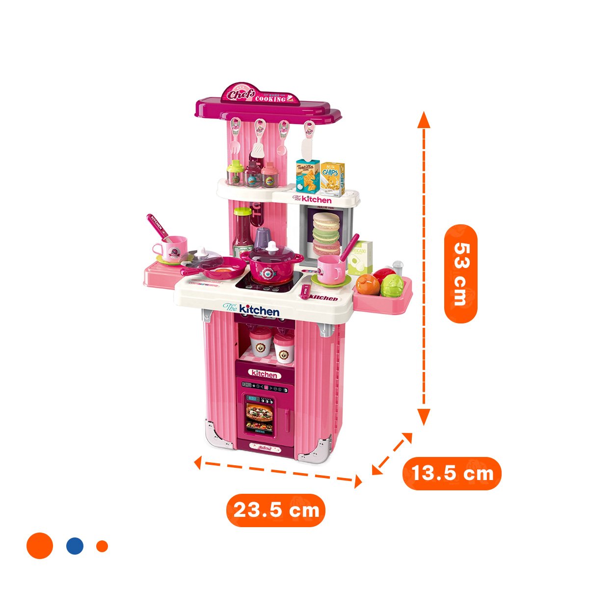 JUGUETE MINI COCINA PORTATIL EN ROSADO Y+PAPEL DE REGALO - 4