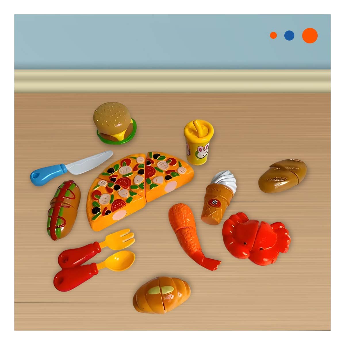 PACK12 KIT DE COCINA DE PIZZA COMIDA RAPIDA PARA CORTAR PARA USO EN CASA - 2