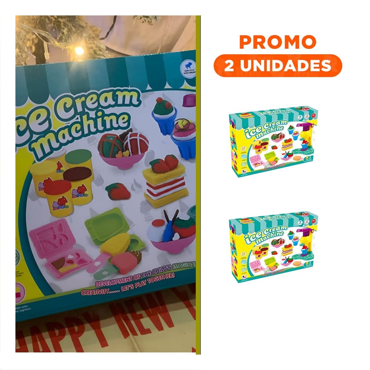 PACK2 MAQUINA PARA CREAR HELADOS DE PLASTILINA EN CAJA VERDE - 1