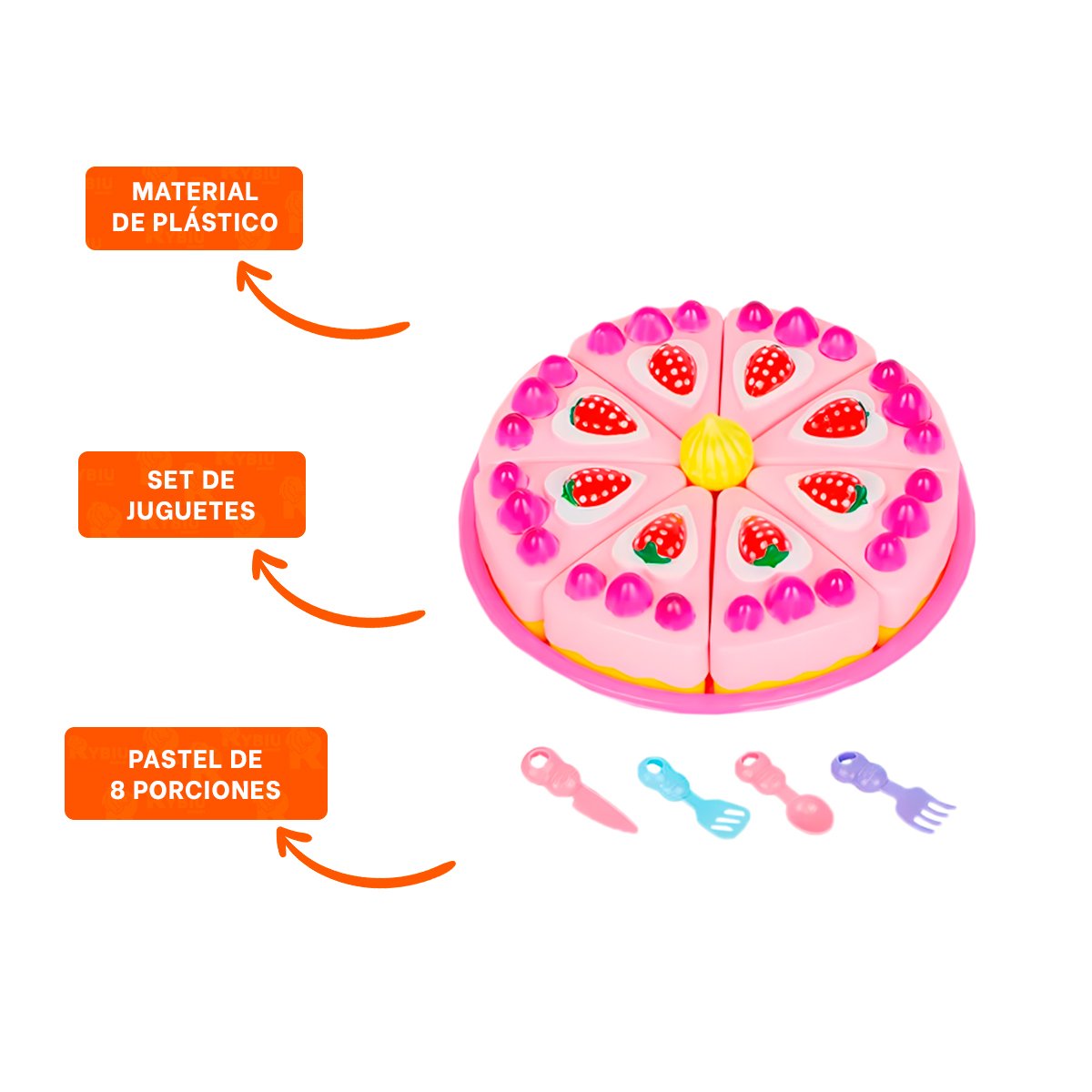 JUGUETE INFANTIL DE PASTEL ROSADO Y+REGALO STICKERS - 2