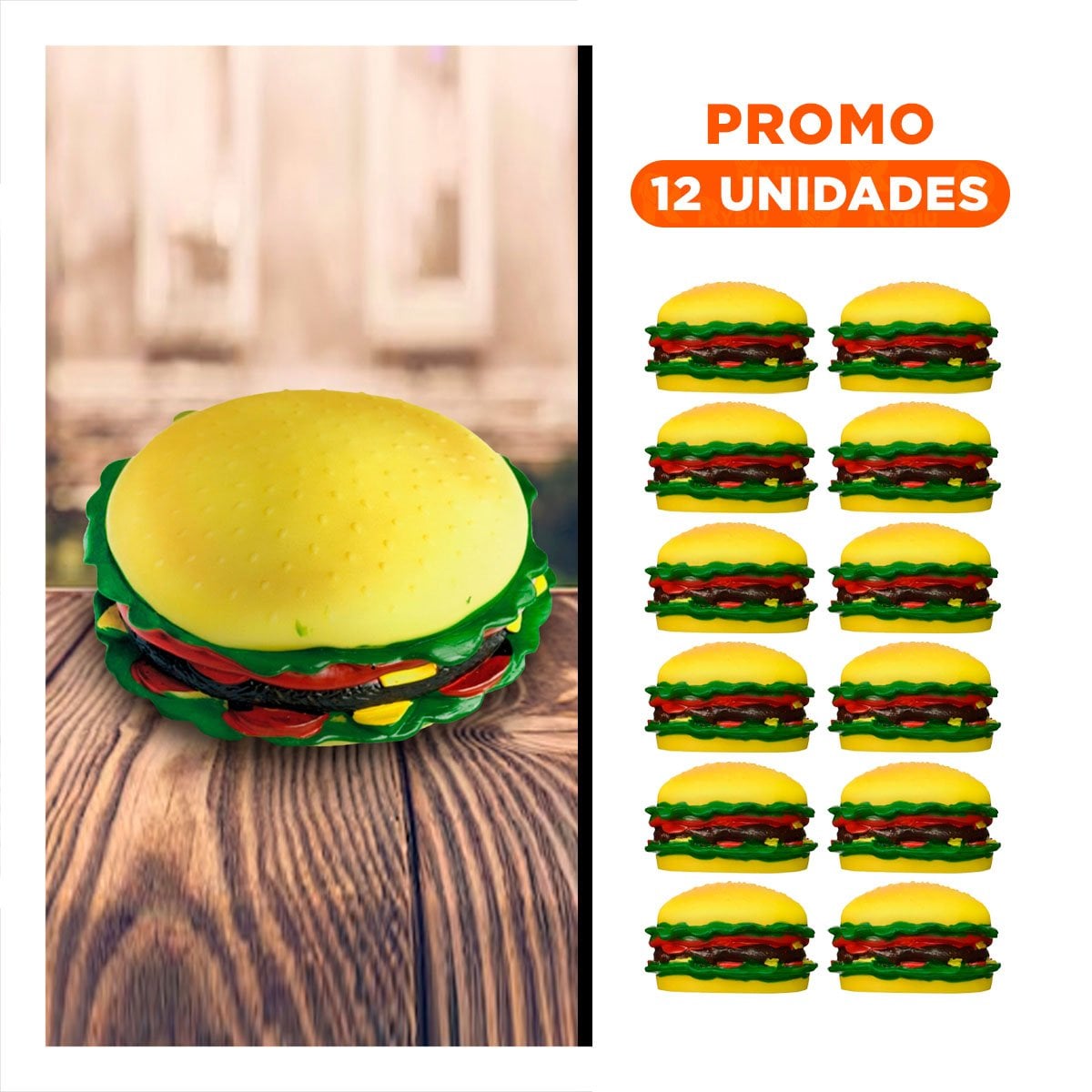PACK12 COLECCION INTERACTIVA HAMBURGUESA PARA JUEGO CREATIVO EN EL HOGAR YREGALO STICKER - 1