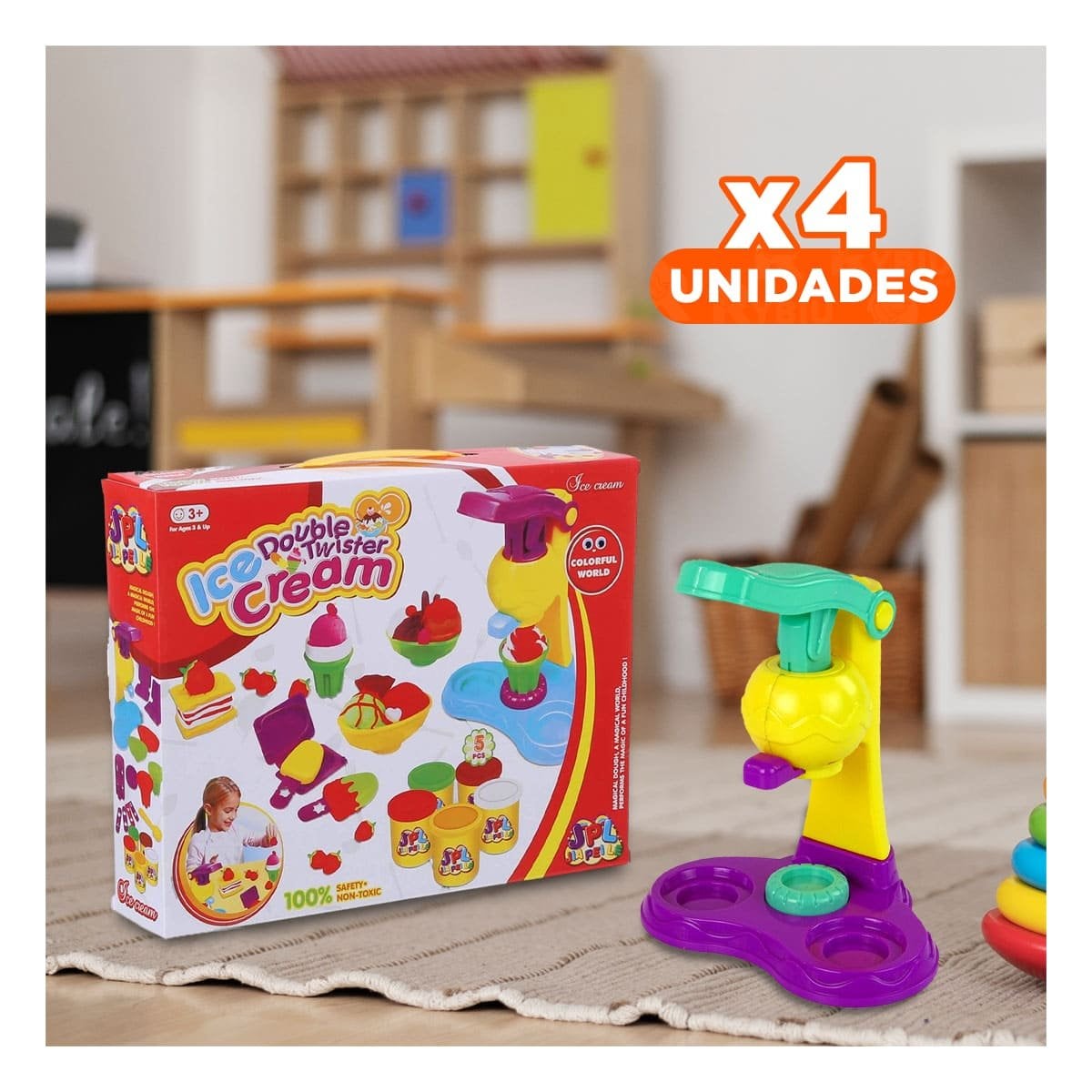 PACK4 SET DE JUGUETE PARA HELADOS CAJAROJA Y+REGALO STICKERS - 1