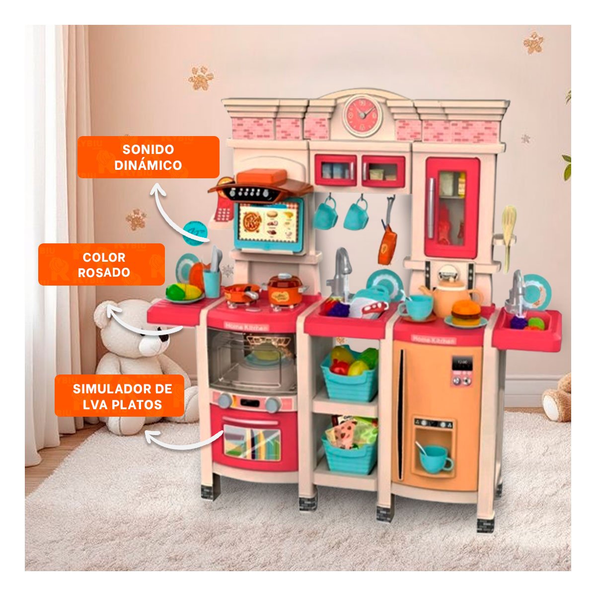 AREA DE COCINA INFANTIL CON ACCESORIOS PARA JUEGO CREATIVO EN CASA Y+REGALO STICKER - 5