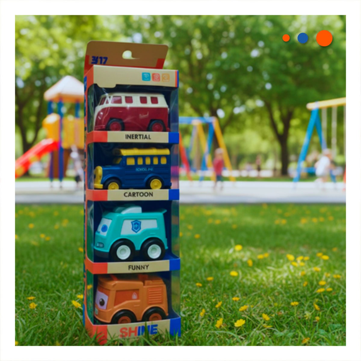 PACK4 GRUPO DE COCHES A FRICCION PARA ACTIVIDAD INFANTIL Y+PAPEL REGALO - 5