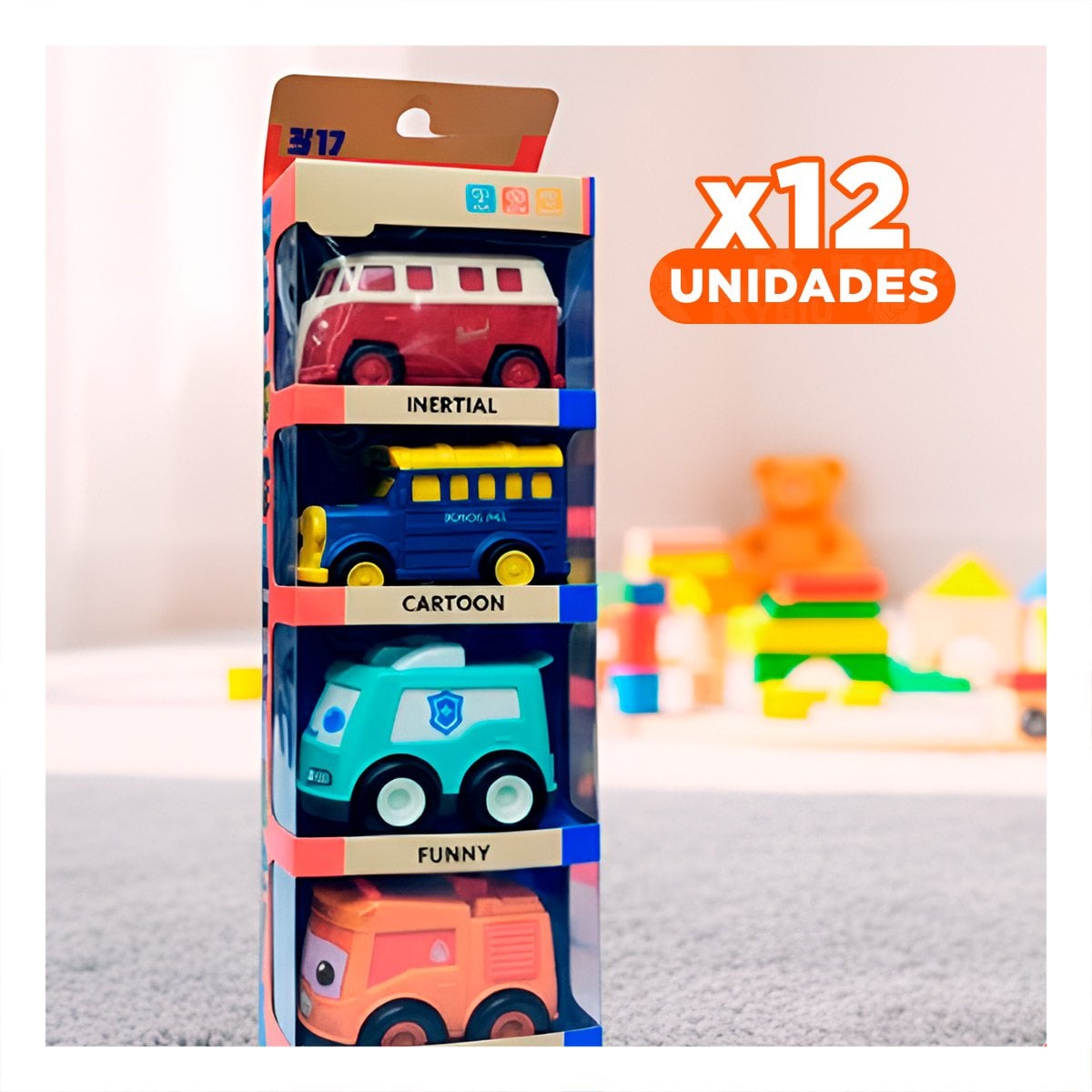PACK12 SET INFANTIL DE VEHICULOS A FRICCION PARA INFANTES - 1
