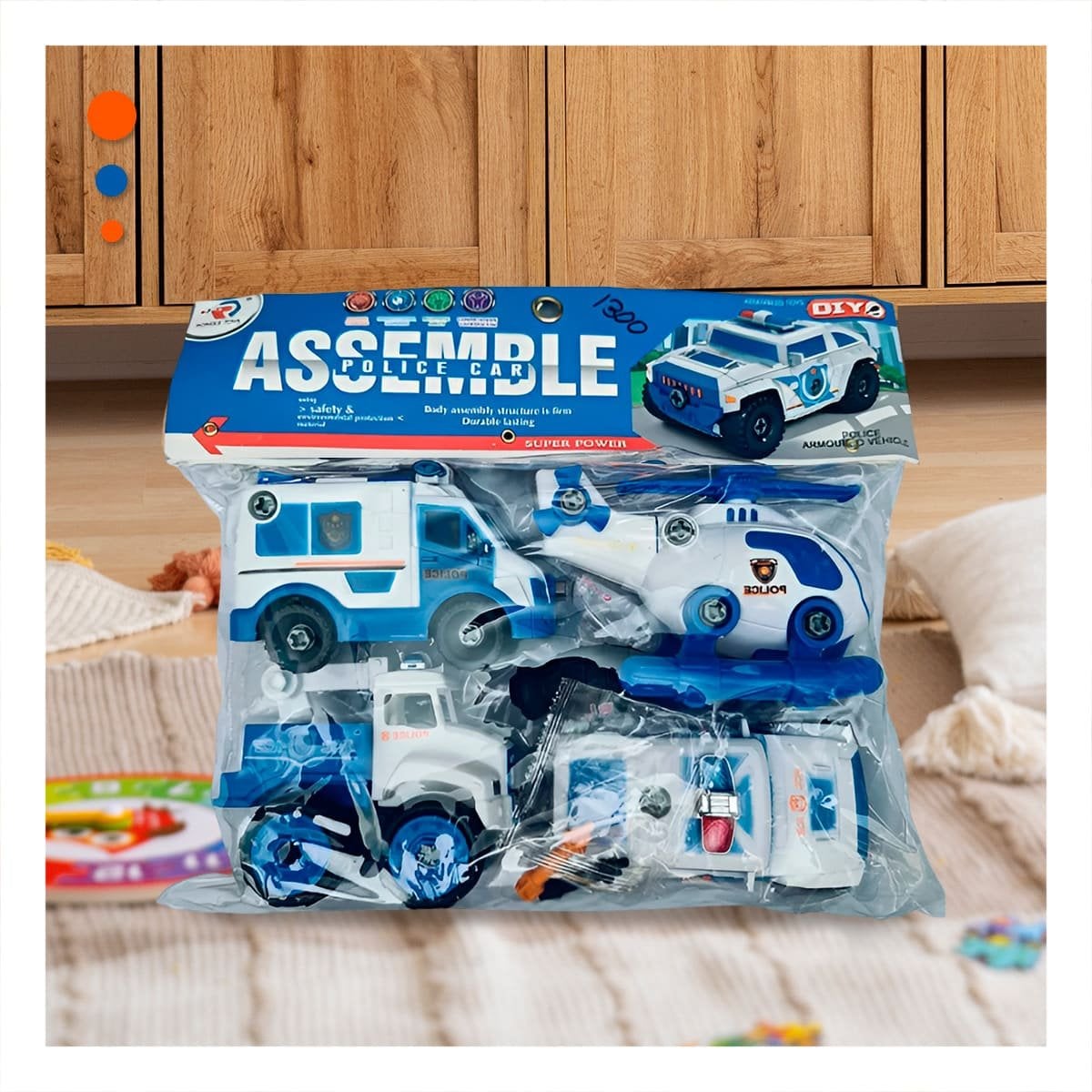 PACK2 SET DE VEHICULOS DE POLICIA PARA ENSAMBLE 4 PZ PARA ACTIVIDADES RECREATIVAS - 2