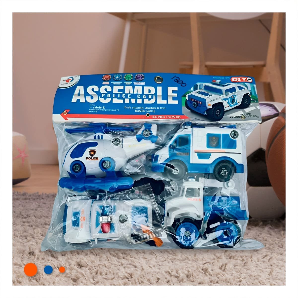 PACK2 SET DE VEHICULOS DE POLICIA PARA ENSAMBLE 4 PZ PARA ACTIVIDADES RECREATIVAS - 3