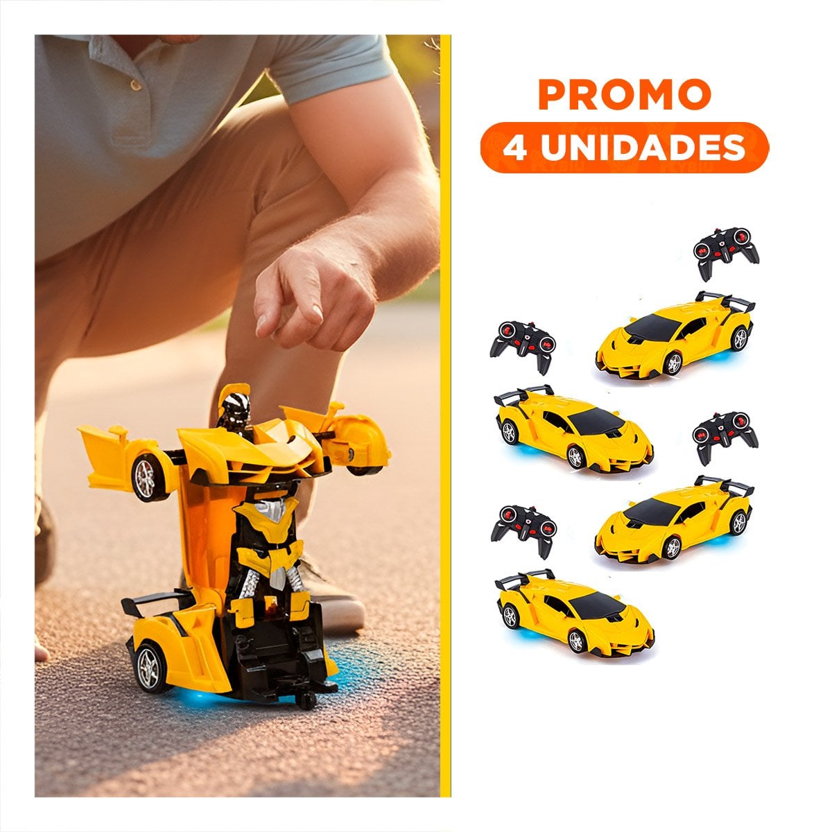 PACK4 EQUIPO MOVIL CON CONTROL ROBOT PARA JUEGO CREATIVO Y+REGALO STICKER - 1
