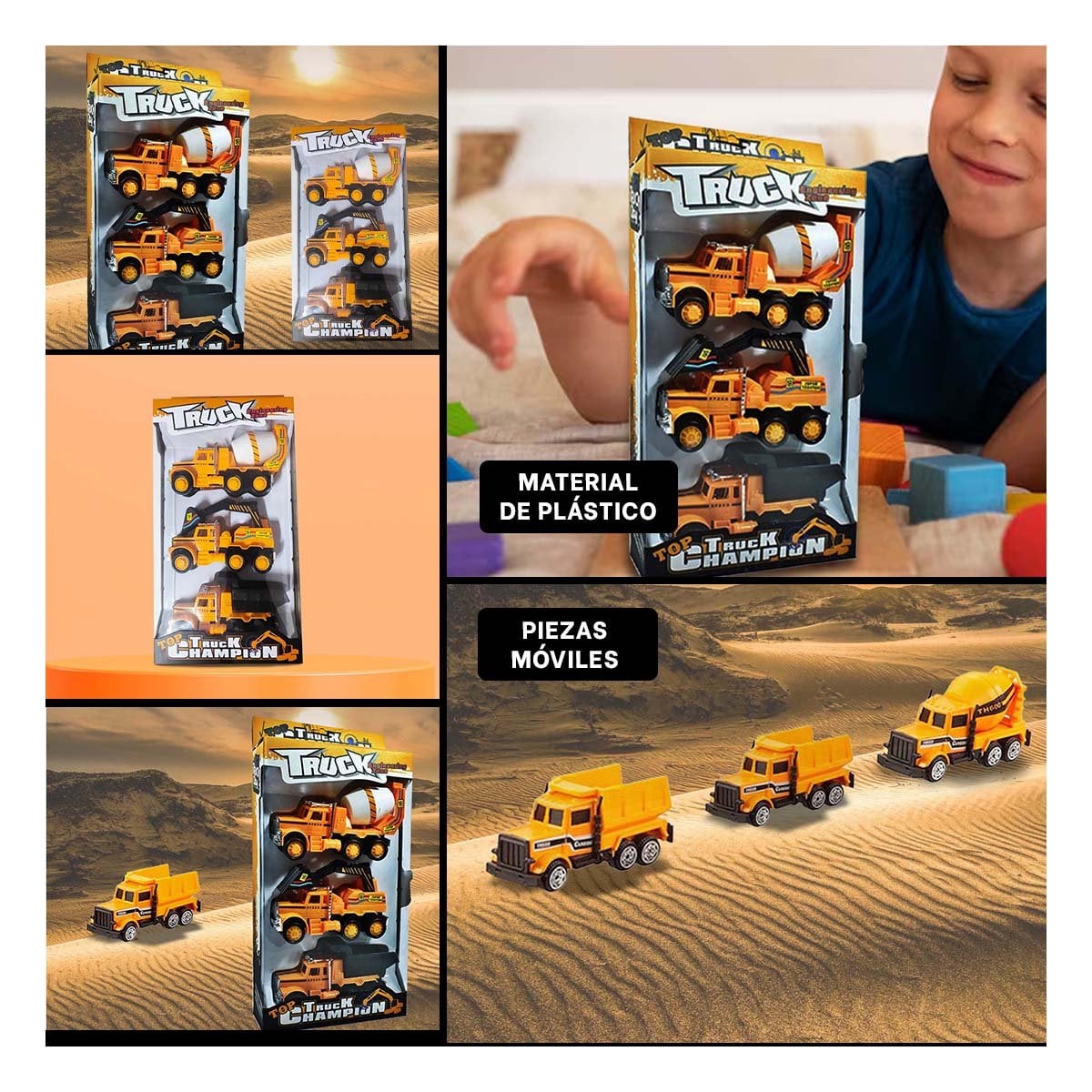 JUGUETE DE VEHICULOS DE CONSTRUCCION PARA NINOS EN AMARILLO - 1