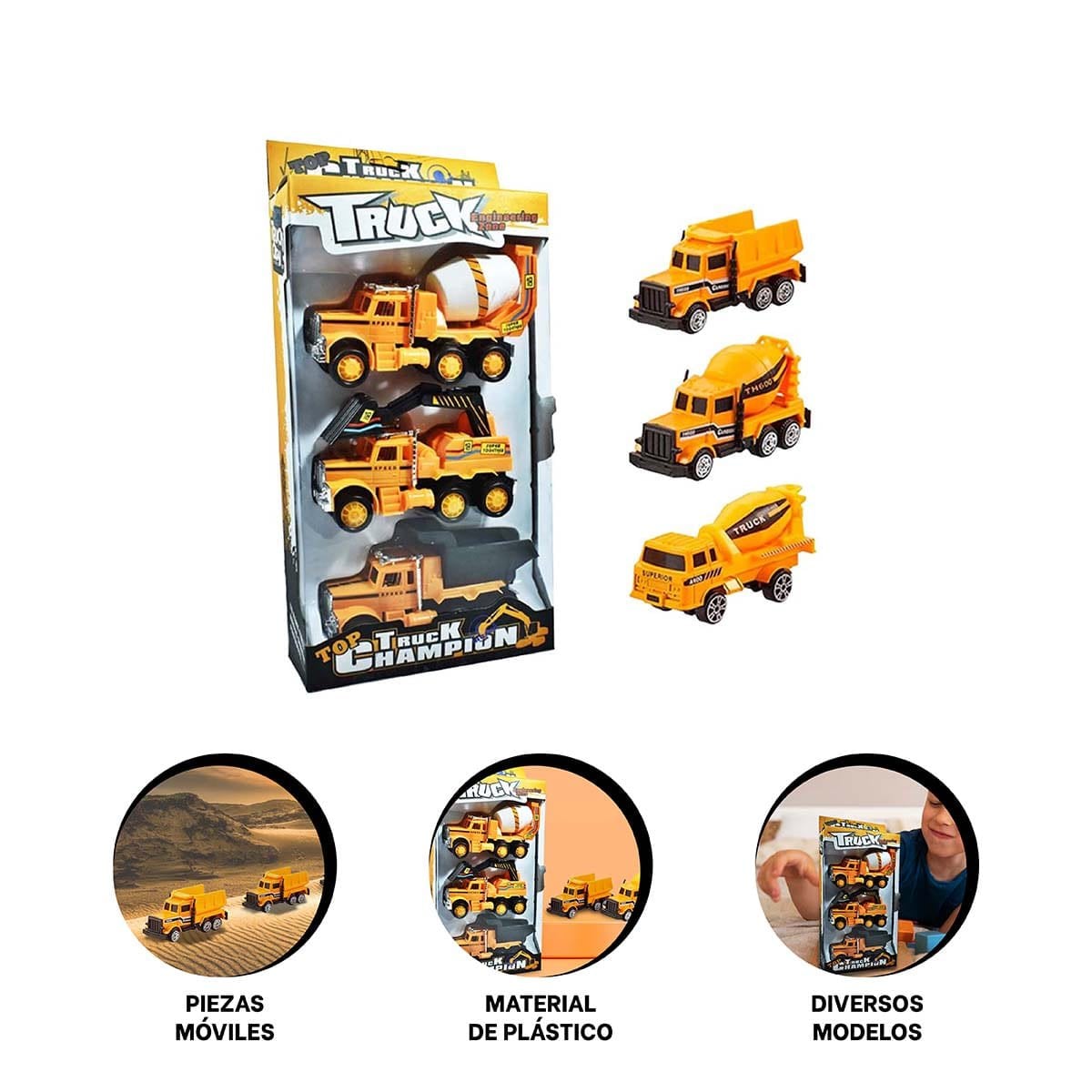 JUGUETE DE VEHICULOS DE CONSTRUCCION PARA NINOS EN AMARILLO - 2