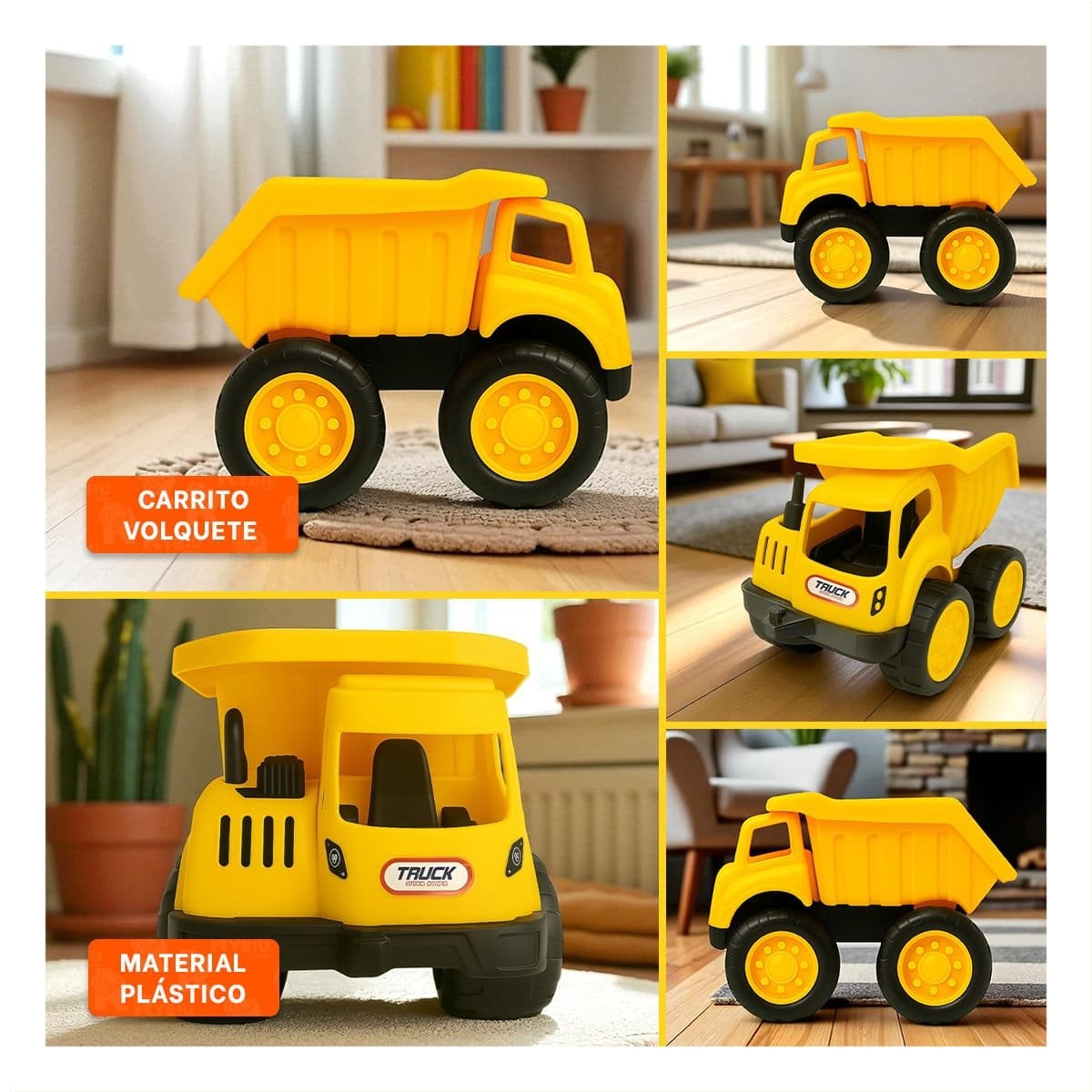 PACK4 TRANSPORTE DE JUGUETE TIPO VOLQUETE PARA NINOS Y+REGALO STICKER - 2