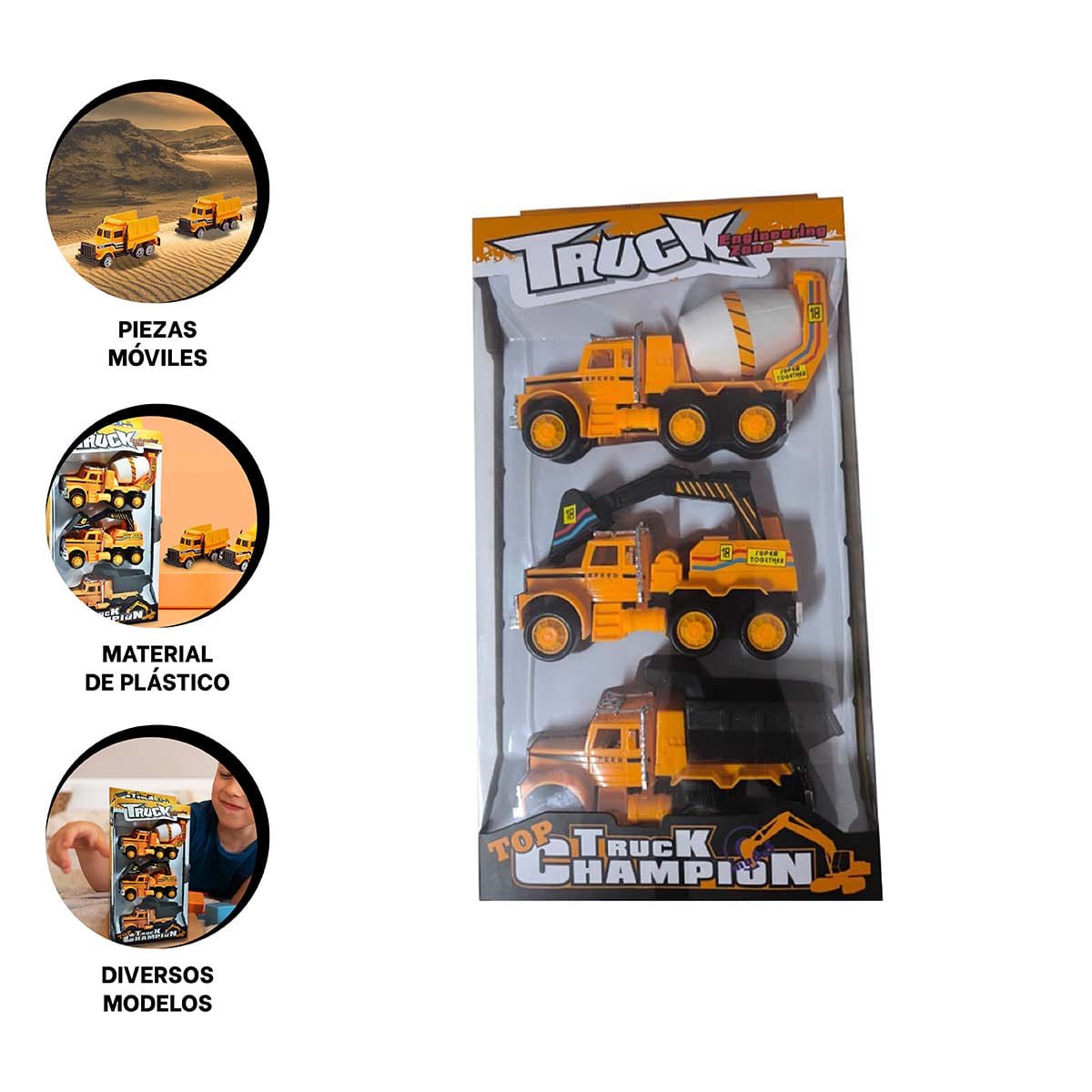 PACK2 JUGUETE CARRITOS DE OBRAS PARA PEQUENOS EN AMARILLO - 2