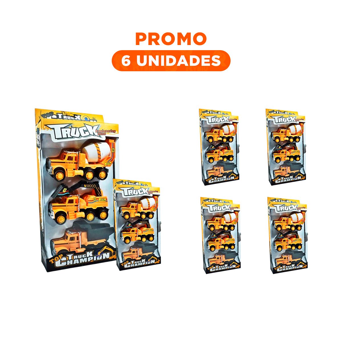 PACK6 SET CARRITOS INFANTILES PARA CONSTRUCCION EN AMARILLO - 1