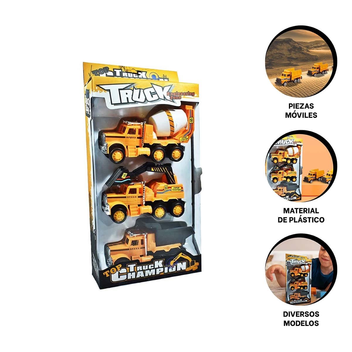 PACK6 SET CARRITOS INFANTILES PARA CONSTRUCCION EN AMARILLO - 2