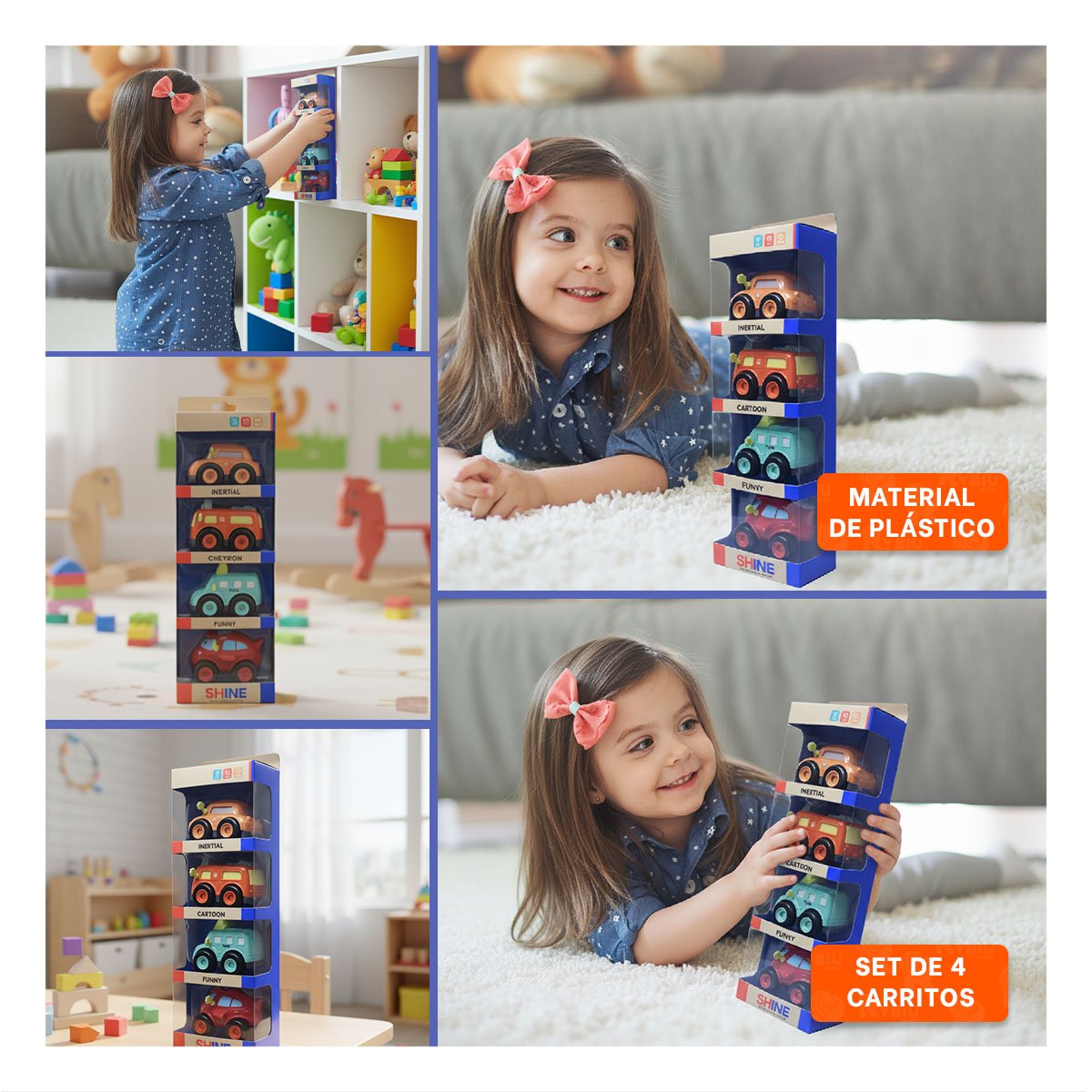 PACK2 MOVILES RODANTES SET 4 PZ PARA USO RECREATIVO Y+PAPEL REGALO - 3