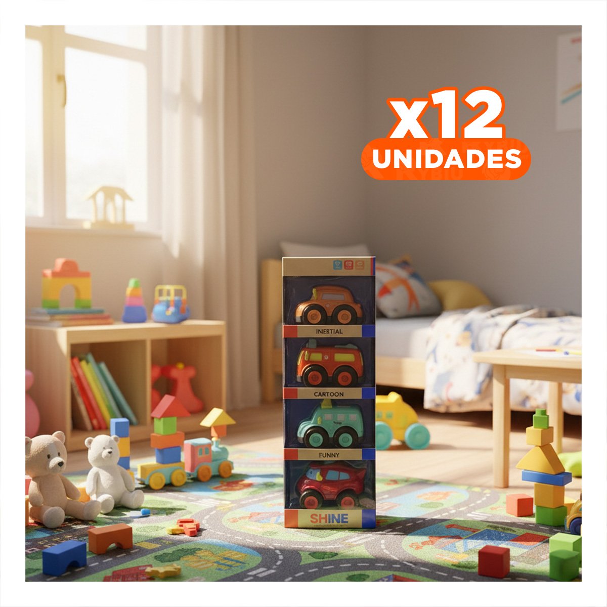 PACK12 VEHICULOS RECREATIVOS SET 4 PZ PARA DIVERSION FAMILIAR - 1