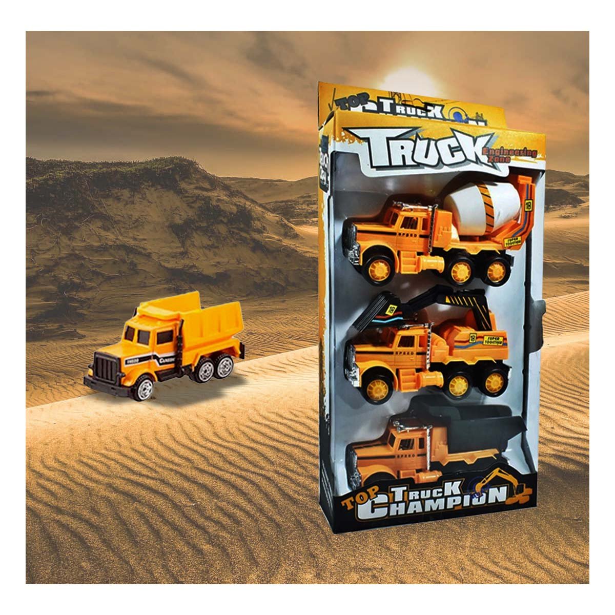 PACK2 SET DE 3 CARRITOS DE CONSTRUCCION Y+REGALO STICKERS - 5