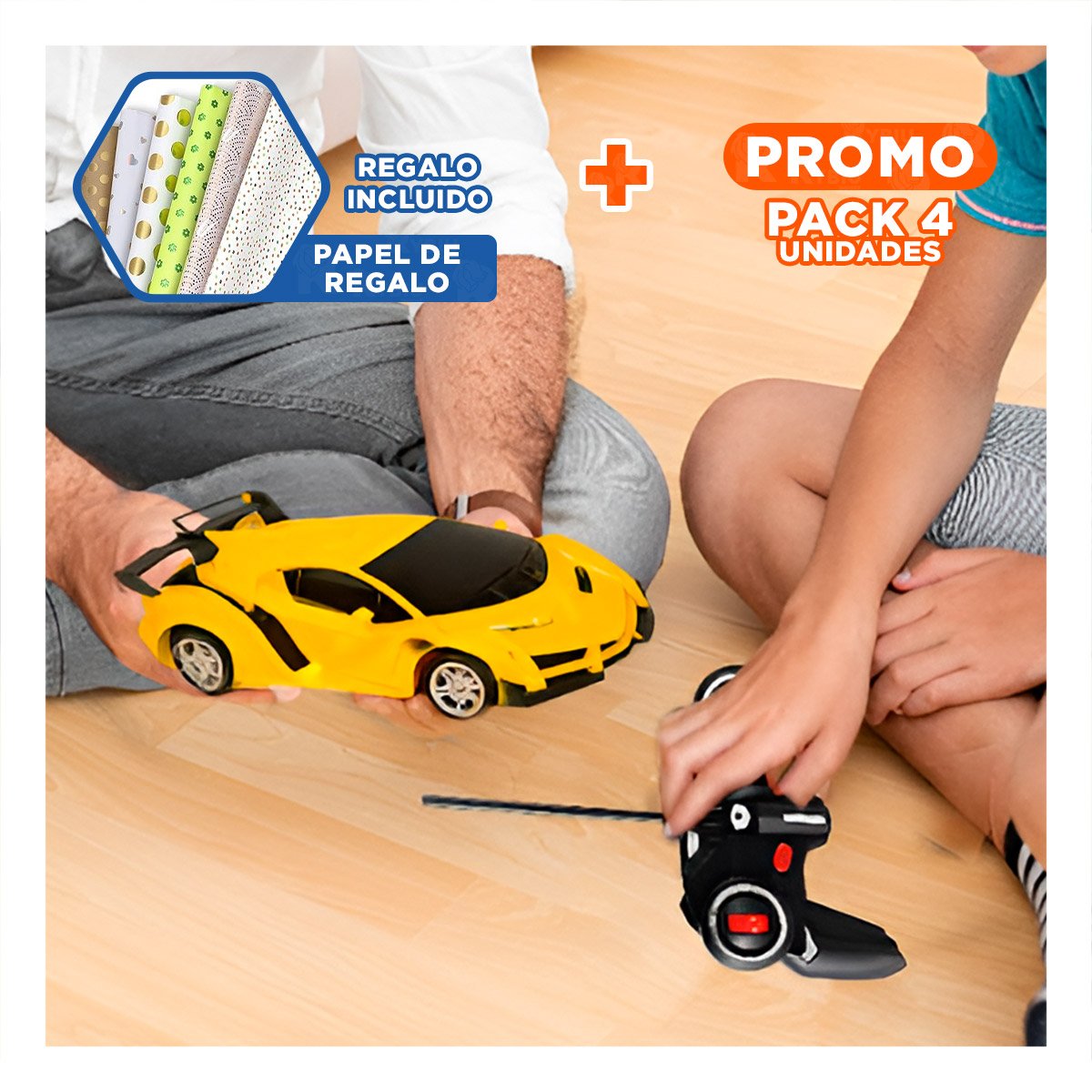 PACK4 MODELO MOVIL CON CONTROL ROBOT PARA JUEGO ACTIVO Y+PAPEL REGALO - 1