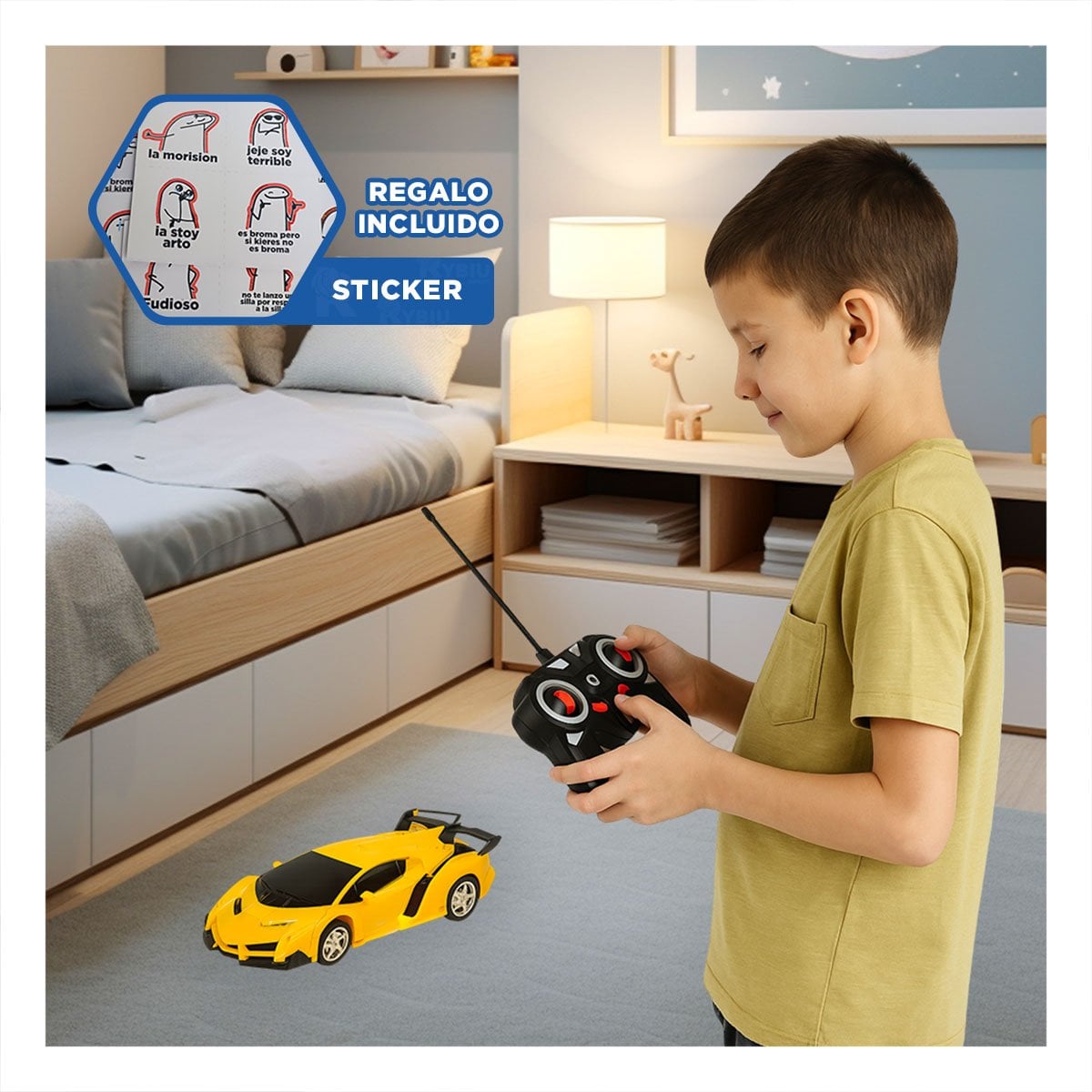 EQUIPO ROBOT MOVIL CON CONTROL PARA JUEGO INTERACTIVO Y ACCION CONTINUA Y+REGALO STICKER - 1