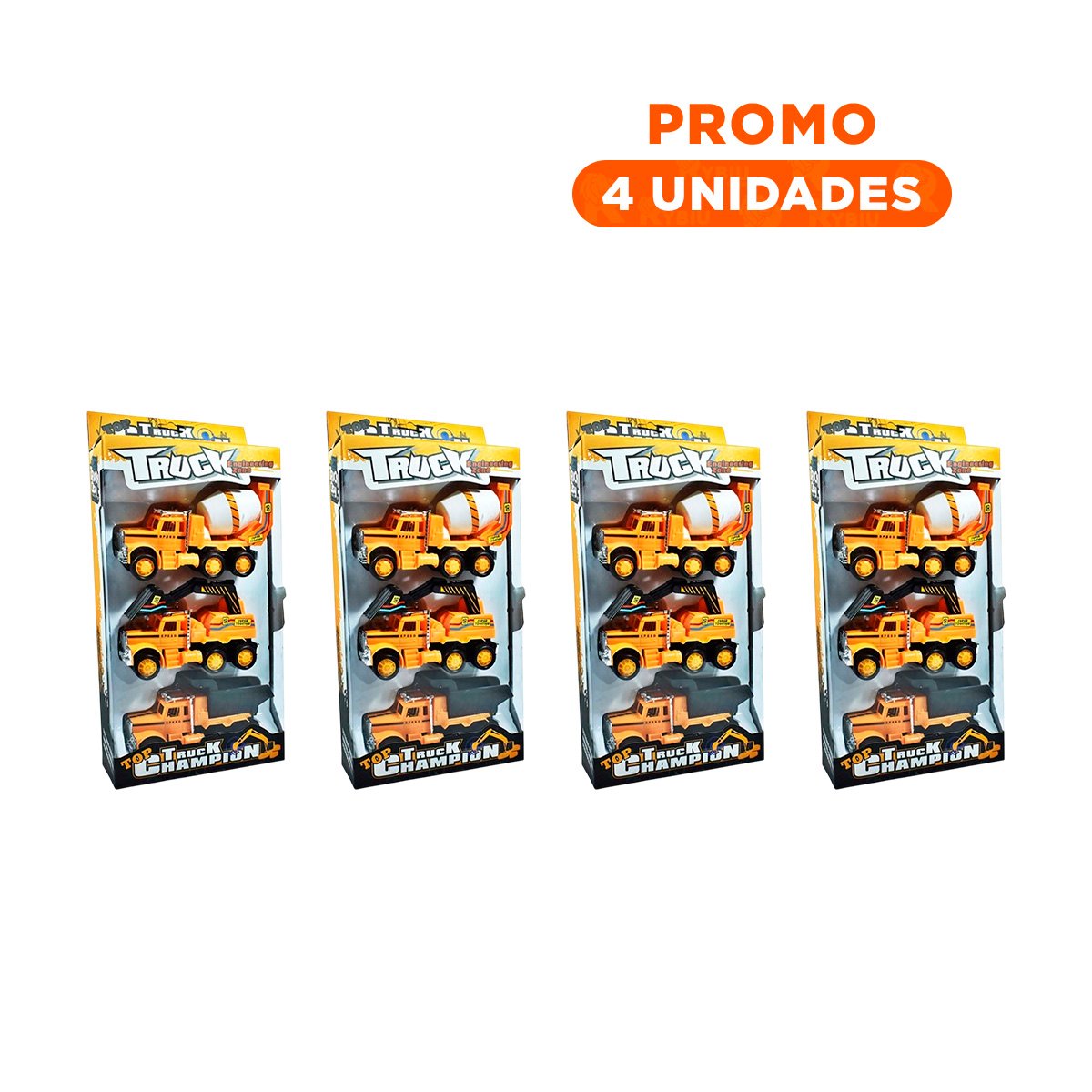 PACK4 SET DE DIFERENTES MODELO CAMION DE VOLTEO MONTA CARGA - 1