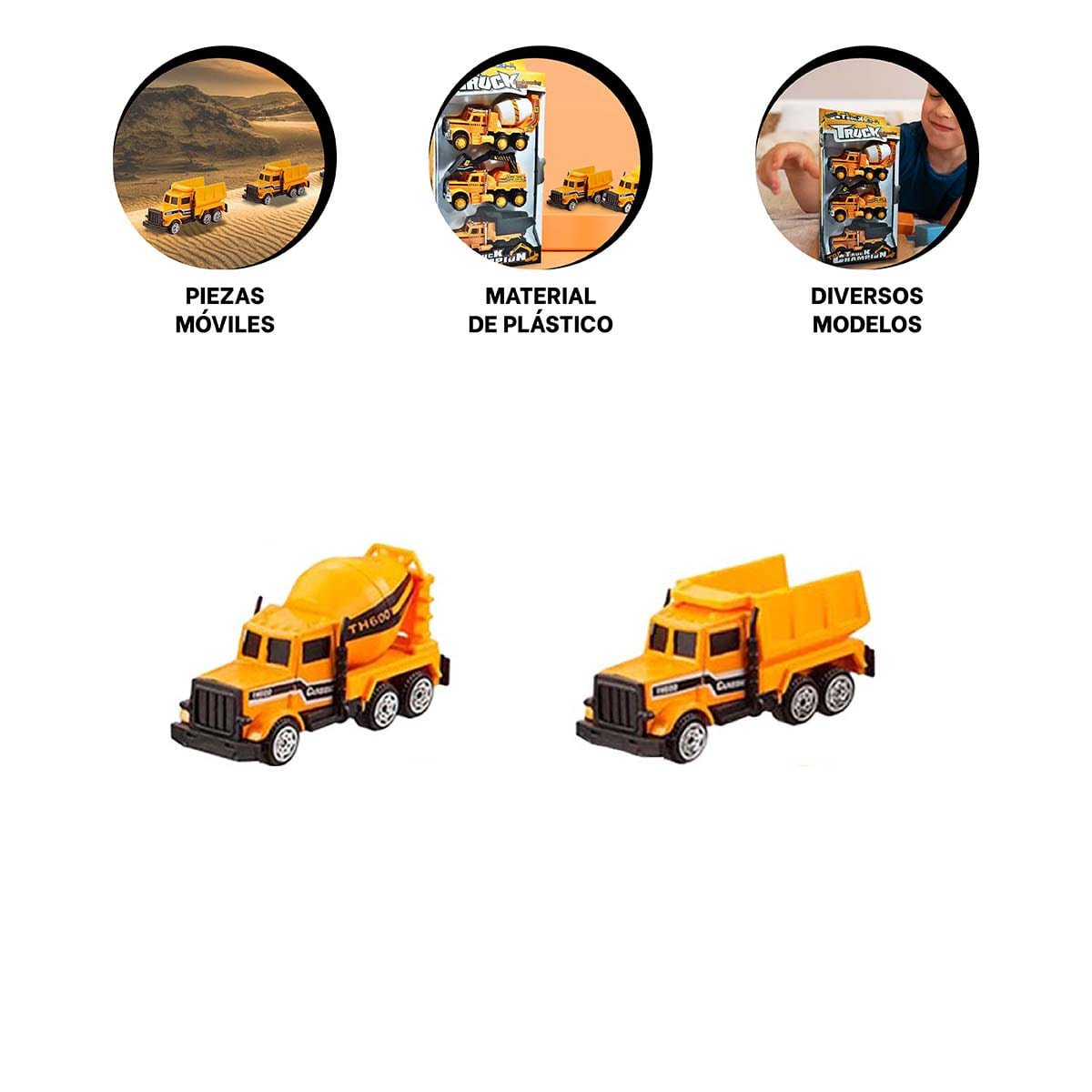 PACK4 SET DE DIFERENTES MODELO CAMION DE VOLTEO MONTA CARGA - 2